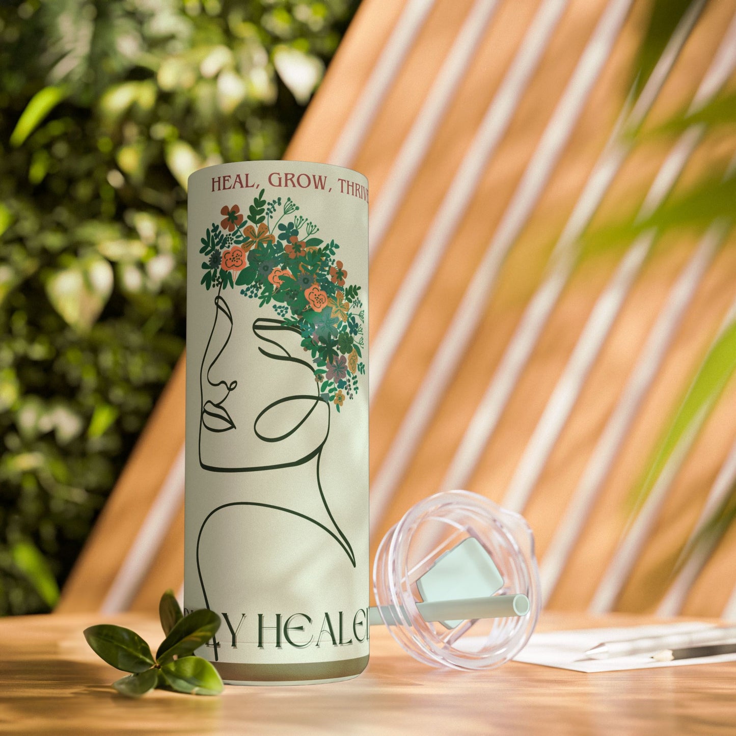 Heal, Grow, Thrive Tumbler, 20oz Green